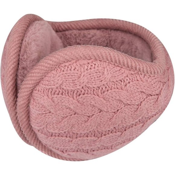 Unisex A-pink Warm Knit Cashmere Adjustable Wrap Outdoor Fur Earwarmer - Picture 1 of 6
